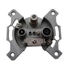 ТВ-розетка оконечная TV/R/SAT Liregus Epsilon серебро 28-1825 2