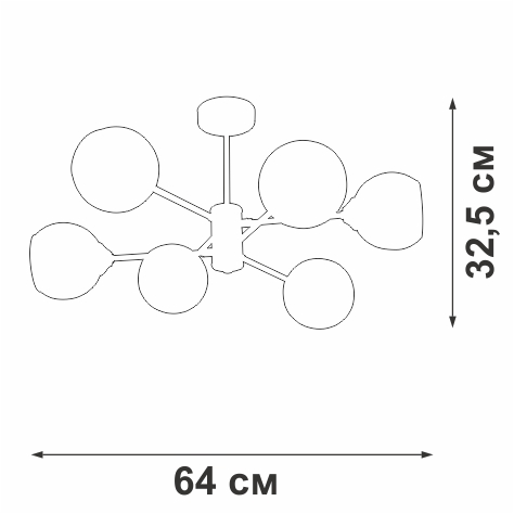 Потолочная люстра Vitaluce V39930-13/6PL изображение 3 Потолочная люстра Vitaluce V39930-13/6PL Фото № 3