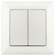 Выключатель двухклавишный ЭРА Intro Solo 10A 250V перламутровый 4-104-06 Б0053590