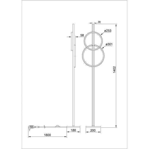 Торшер Arte Lamp Fluido A3913PN-24BK изображение 2 Торшер Arte Lamp Fluido A3913PN-24BK Фото № 2