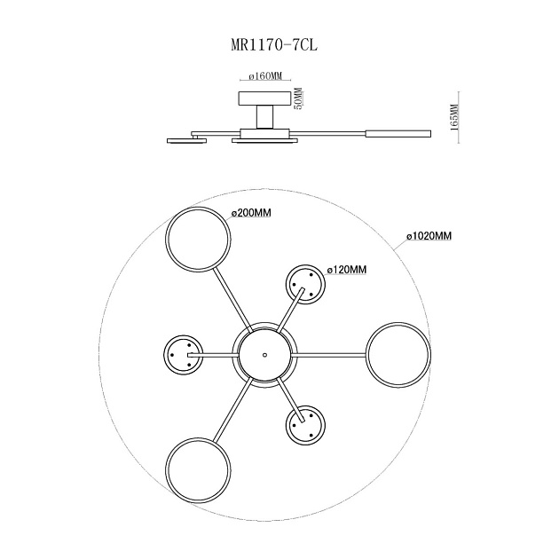 Потолочная светодиодная люстра MyFar Nora MR1170-7CL Фото № 2