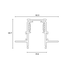 Шинопровод встраиваемый Hesby Lighting ElDeko 48В-1м, чёрный HSBL_0060 2