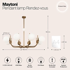 Подвесная люстра Maytoni Rendez-Vous MOD109PL-08BS 1