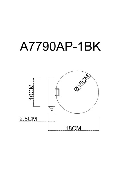 Бра Arte Lamp Vincent A7790AP-1BK изображение 3 Бра Arte Lamp Vincent A7790AP-1BK Фото № 3