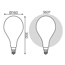 Лампа светодиодная филаментная диммируемая Gauss E27 10W 4100К матовая 179202210-D 1