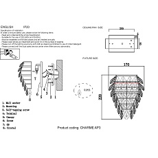 Настенный светильник Crystal Lux Charme AP3 Chrome/Transparent 1