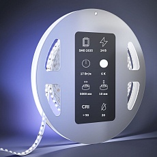 Светодиодная лента Maytoni 17W/m 168LED/m 2835SMD холодный белый 5M 201060 2