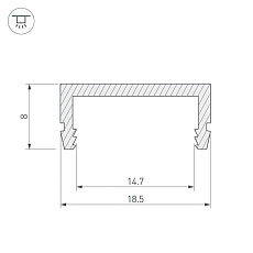 Профиль Arlight ARH-CH15-2000 ANOD 027088 1
