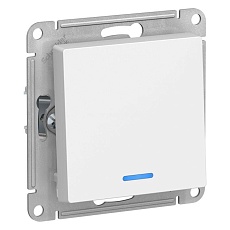 Выключатель одноклавишный Systeme Electric AtlasDesign 10A 250V с подсветкой белый ATN000113