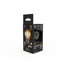 Лампа светодиодная филаментная Gauss E27 5W 2700K прозрачная 105802105 3