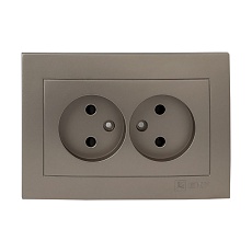 Валенсия лицевая панель розетка 2-местной б/з 10А кашемир с защ. штор. EKF PROxima ESR10-L-102-40