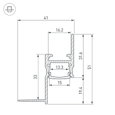 Профиль встраиваемый Arlight Arh-Сeil-S14-Shadow-3000 White 045554 1