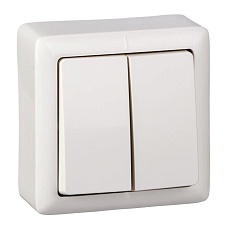 Выключатель двухклавишный Systeme Electric Хит 6A 250V белый VA56-232-B