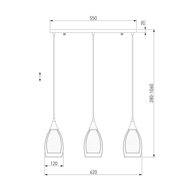 Подвесной светильник Eurosvet Cosmic 50285/3 хром Фото № 2