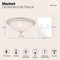 Потолочный светильник Maytoni Pascal C908-CL-03-W 1