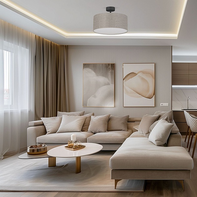 Потолочный светильник TK Lighting 6247 Rondo Linen изображение 2 Потолочный светильник TK Lighting 6247 Rondo Linen Фото № 2