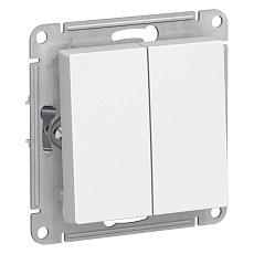 Выключатель двухклавишный Systeme Electric AtlasDesign 10A 250V белый ATN000151