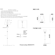 Торшер Crystal Lux Renata PT1 Gold 1