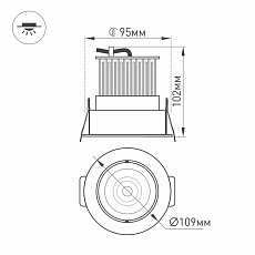 Встраиваемый светодиодный светильник Arlight LTD-95WH 9W Day White 45deg 014930 5