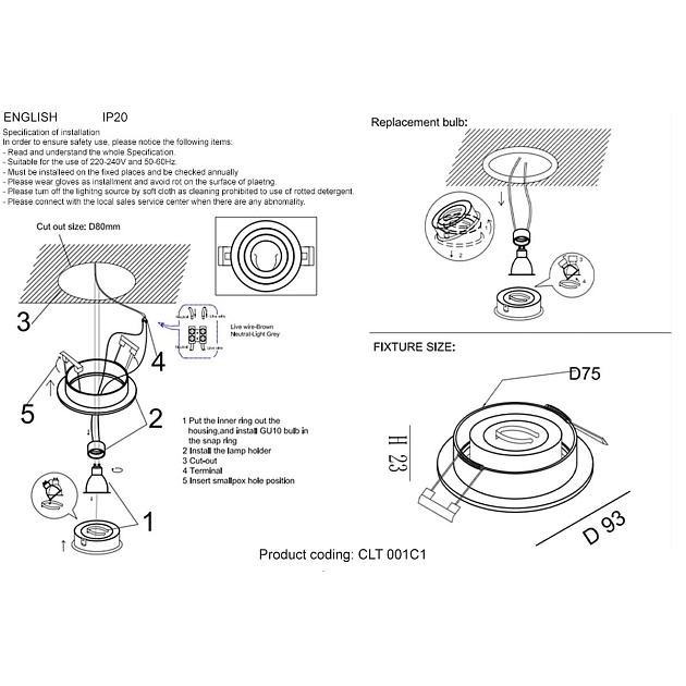 Встраиваемый светильник Crystal Lux CLT 001С1 WH Фото № 2