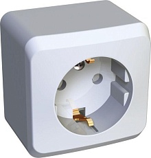 Розетка 2К+З Systeme Electric Этюд 16A 250V со шторками белая PA16-004B