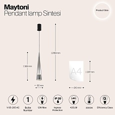 Подвесной светодиодный светильник Maytoni Sintesi P090PL-L12CH3K 1