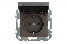 Розетка 2P+E Liregus Retro с крышкой коричневый омбре 29-023 5