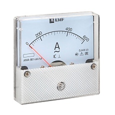 Амперметр AMA-801 аналоговый на панель (80х80) круглый вырез 600А трансф. подкл. EKF ama-801-600