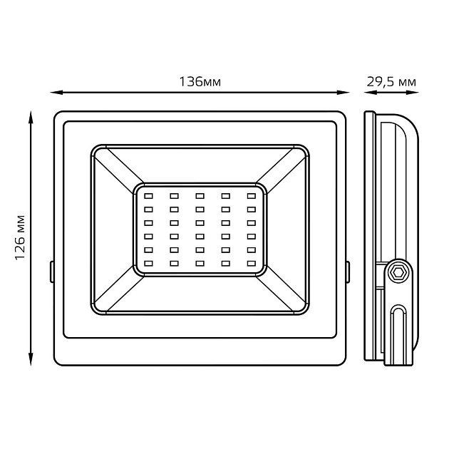 Прожектор светодиодный Gauss Elementary 30W 3000К 613527130 Фото № 2