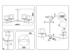 Потолочная люстра Ambrella Light High Light Modern LH57008 1