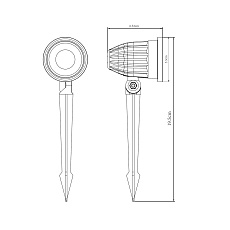 Ландшафтный светодиодный светильник Arte Lamp Elsie A1127IN-1BK 1