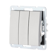 Выключатель LK Studio 3-кл.(схема 1+1+1) 16 A, 250 B (серебристый металлик) LK60 862103-1 2