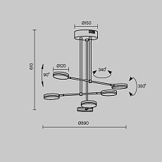Подвесной светодиодный светильник Maytoni Fad MOD070PL-L38B3K 2
