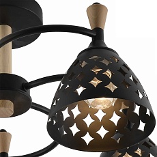 Потолочная люстра Reluce 01515-0.3-05 BK+WOOD 1