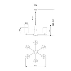 Подвесная люстра Eurosvet Caprera 60146/6 латунь Smart 3