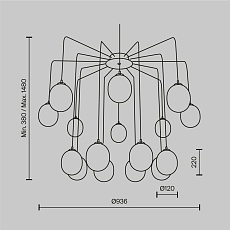 Подвесная люстра Maytoni Branch MOD176PL-16G 1