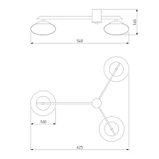 Потолочная люстра Eurosvet Opaline 70220/3 латунь 1