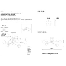 Потолочная люстра Crystal Lux Fidel PL6 Black 1
