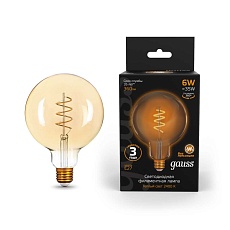 Лампа светодиодная филаментная Gauss E27 6W 2400K золотая 158802008 4