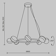 Подвесная светодиодная люстра Maytoni Mind MOD299PL-L80BC3K 1