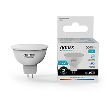 Лампа светодиодная Gauss GU5.3 7W 4100K матовая 11527 1