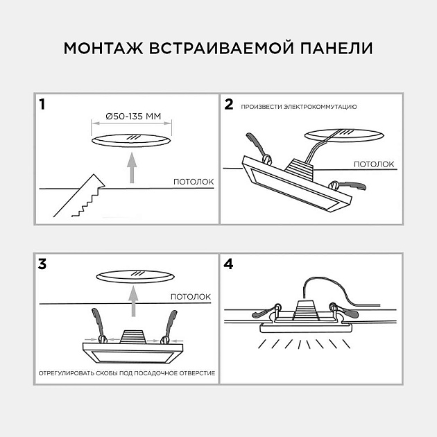 Встраиваемая светодиодная панель OGM LP-21 изображение 3 Встраиваемая светодиодная панель OGM LP-21 Фото № 3