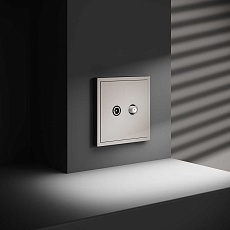 Розетка телевизионнная встраиваемая Voltum S70 оконечная TV+SAT, (кашемир) VLS060403 1