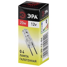 Лампа галогенная ЭРА G4 20W 2700K прозрачная G4-JC-20W-12V C0027369 2