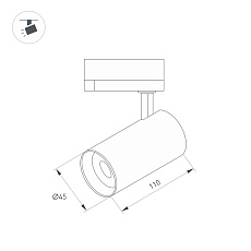 Трековый светодиодный светильник Arlight LGD-SPOT-2TR-R45-7W Warm3000 (GD, 24 deg, 230V) 042541 1