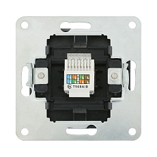 Розетка LK Studio компьютерная RJ-45 кат. 5е с накладкой (серебристый металлик) LK80 846103-1 2