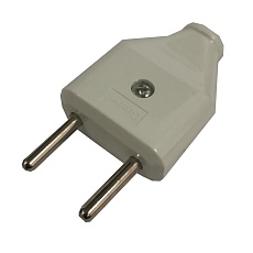 Вилка разборная General GRV-P-6-F-W-IP20, 6А, плоская, б/з, белая, IP20, 1/50/1200