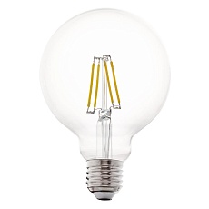 Лампа светодиодная филаментная Eglo E27 4W 2700К прозрачная 11502