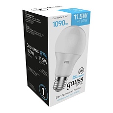 Лампа светодиодная Gauss E27 11,5W 4100К матовая 1023222 1