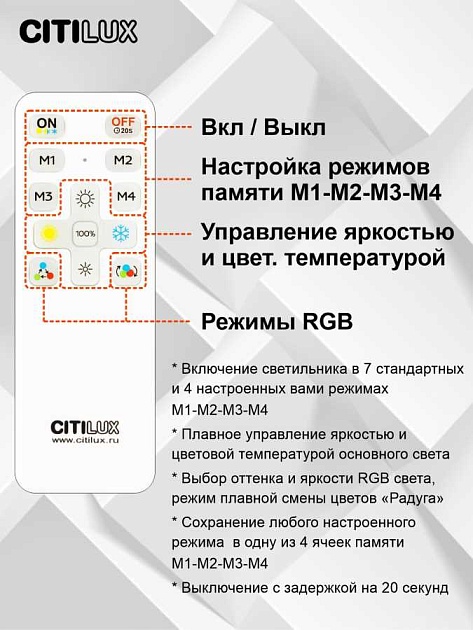 Потолочный светодиодный светильник Citilux Лаконика CL725680G изображение 11 Потолочный светодиодный светильник Citilux Лаконика CL725680G Фото № 11